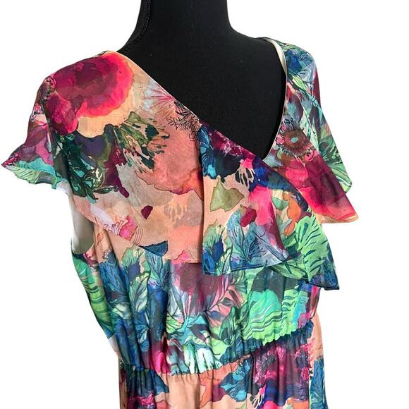 Soft Surroundings Womens Ambrosia Tiered Floral Maxi Dress Multicolor Size Large - Picture 5 of 9